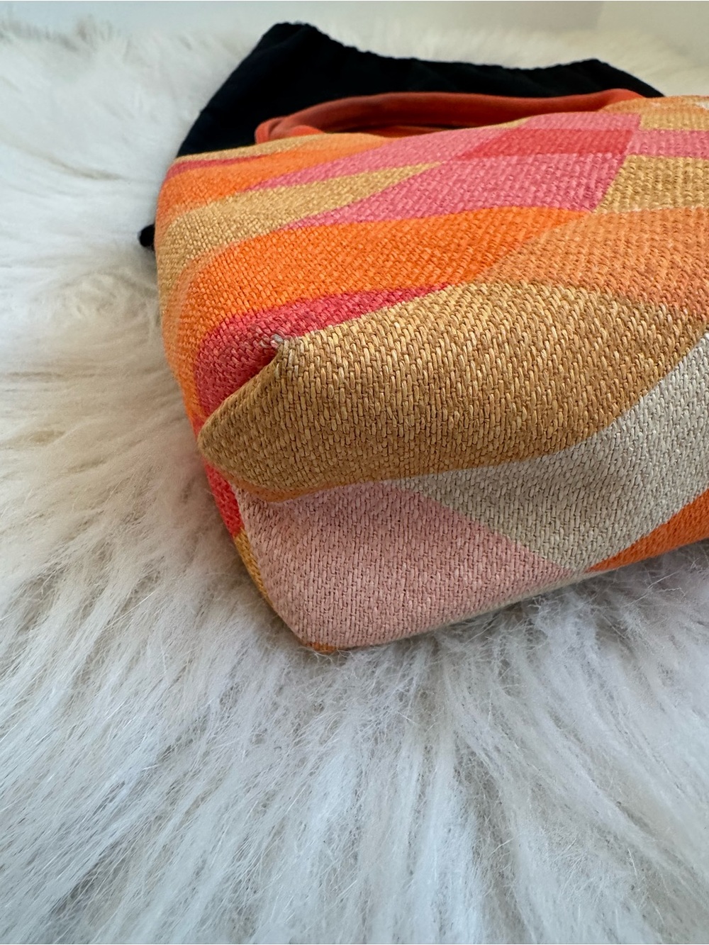 Missoni Orange Pink Geometric Canvas Mini Bag - Picture 3 of 8